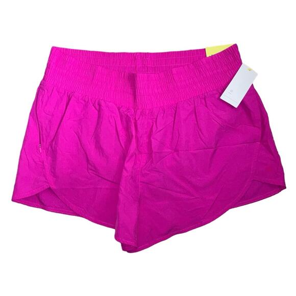 All in Motion High Rise Crinkle Run Shorts UPF 50+ Vibrant Pink XL - Picture 4 of 4